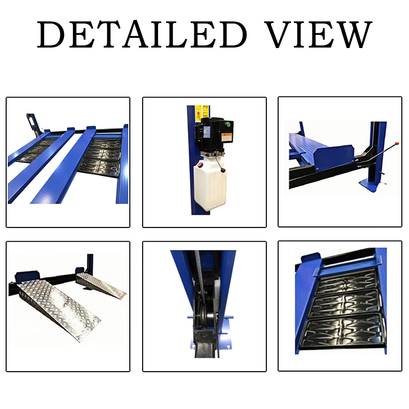 Four post double side car parking lift DETAILED VIEW