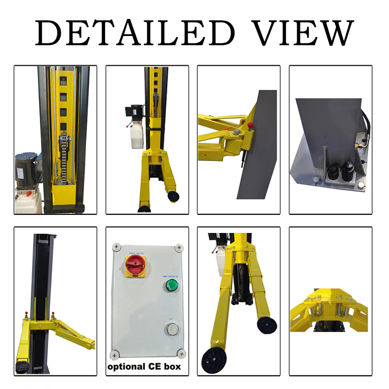 two post movable lift with two side release QJY3.0-E DETAILED VIEW